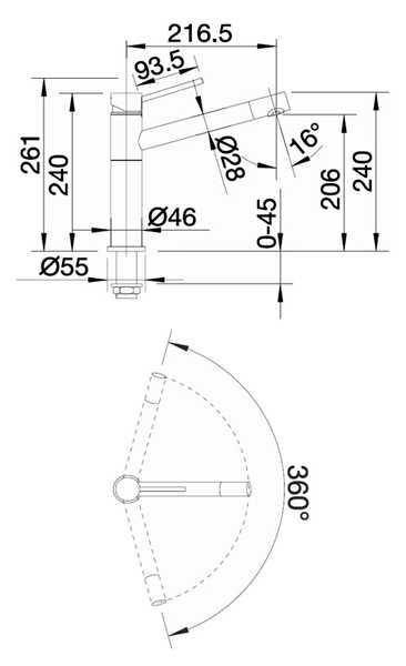 Смеситель для кухни Blanco Alta 