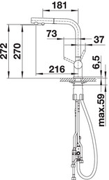 Смеситель для кухни Blanco Fontas-S II Silgranit с выджвижным душем (хром)