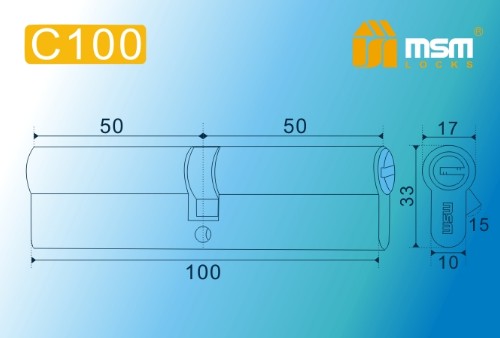 Цилиндровый механизм перфорированный MSM ключ-ключ C100мм