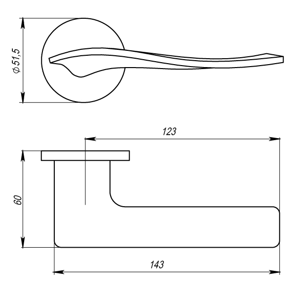 Дверная ручка на круглой розетке Armadillo R.URS52.AQUA (AQUA URS) CP-8 хром