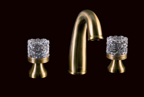 Смеситель для раковины на 3 отверстия Boheme Crystal 317-CRST
