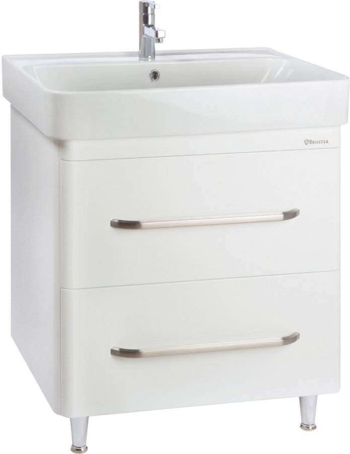 Тумба с раковиной Bellezza "Олимпия 60" белая (2 ящика)