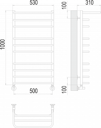 Полотенцесушитель водяной TERMINUS Арктур П10 500х1000