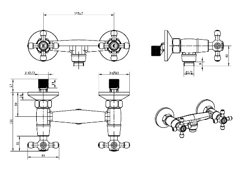 Смеситель для душа Boheme Crystal 274-CRST
