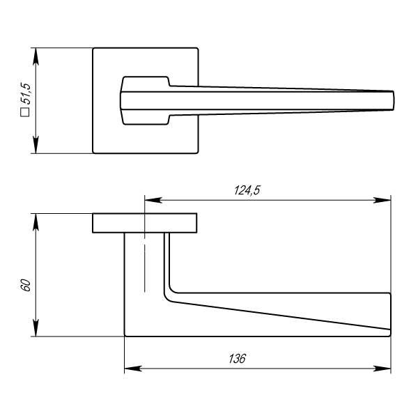 Дверная ручка на квадратной розетке Armadillo K.USS52.MORI (MORI USS) CP-8 хром