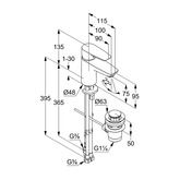 Смеситель для раковины Kludi Pure&Solid 75 DN 15 342760575