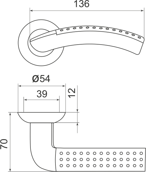 Дверная ручка на круглой розетке Armadillo R.LD54.Libra26 (Libra LD26) SG/GP-4 матовое золото/золото