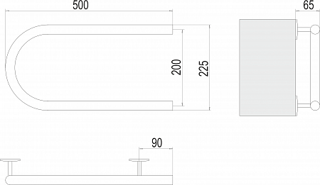 Полотенцесушитель электрический TERMINUS Электро 25 П-обр 500х200