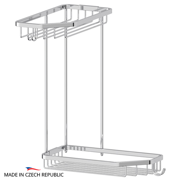 Полка-решетка с крючками 2-х ярусная угловая FBS Ryna RYN 013