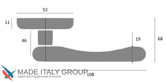 Дверная ручка на розетке Fratelli Cattini "DROP" 7