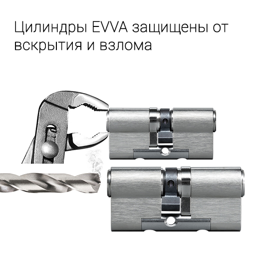 Цилиндровый механизм EVVA 4KS 31x66 ключ-вертушка