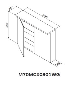 Зеркало-шкаф с подсветкой AM.PM Spirit M70MCX0801WG белый глянец 80 см