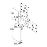 Смеситель для раковины Kludi Pure&Solid 75 DN 15 340280575