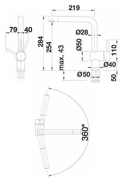Смеситель для кухни Blanco Linus-F (нержавеющая сталь)