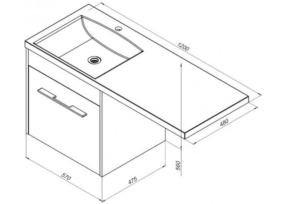 Тумба с раковиной Aquanet "Августа 120" L белая