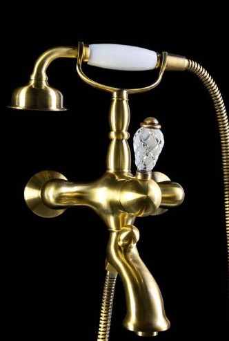Смеситель для ванны с душевым комплектом Boheme Crystal 303-CRST
