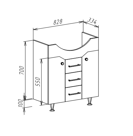 Тумба с раковиной Bellezza "Джулия 85" белая 