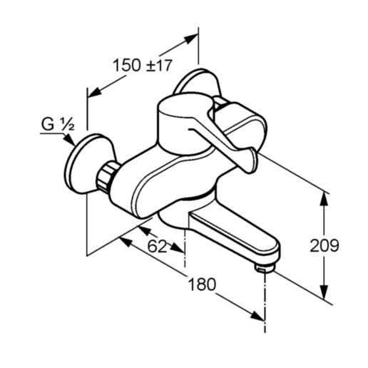 Смеситель для ванны Kludi Medi Care DN 15 349220524