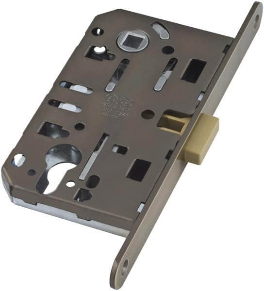 Замок межкомнатный AGB под цилиндр MEDIANA POLARIS с отв. планкой (античная бронза) B06103.50.12.567