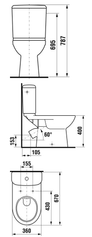 Унитаз компакт напольный Jika Deep by Jika с косым выпуском