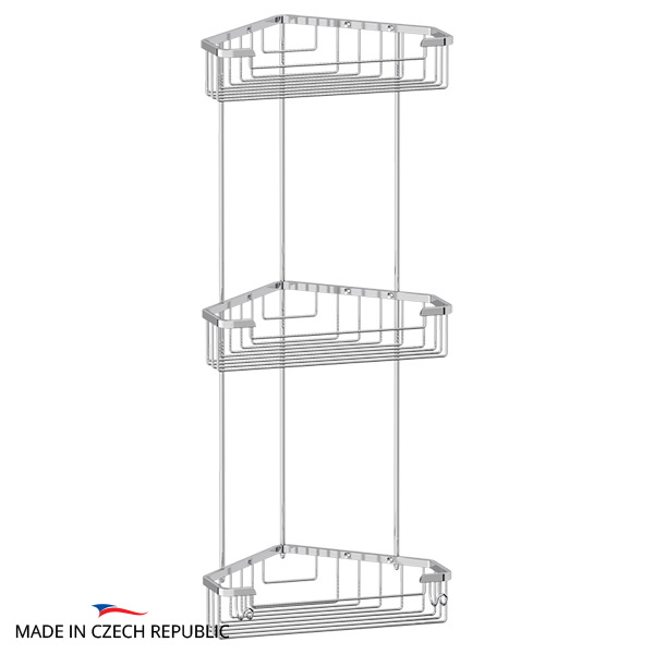 Полка-решетка с крючками угловая 3-х ярусная FBS Ryna RYN 009