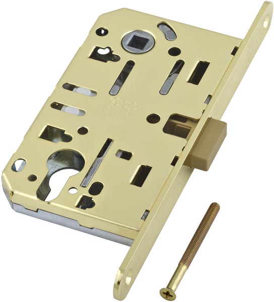 Замок межкомнатный AGB под цилиндр магнитный MEDIANA POLARIS B06103.50.03 (Латунь)