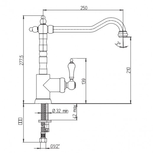 Смеситель для кухни Paini Duomo 88CR572L1US1KM хром