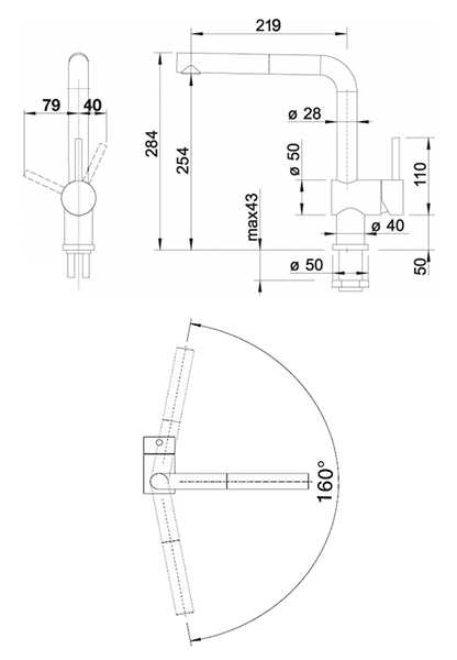 Смеситель для кухни Blanco Linus-S-F с выдвижным душем