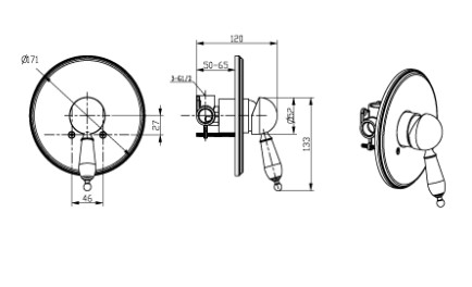 Встраиваемый смеситель для душа Boheme Crystal 285-CRST