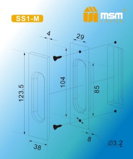 Ручка для раздвижных дверей шкаф-купе MSM SS1-M
