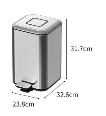 Ведро Boheme Q квадратное сталь 10948-CR