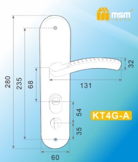 Ручка для китайских стальных дверей MSM KT4-AL AB бронза