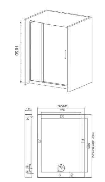 Душевой уголок Good Door Pandora WTW-130-C-CH