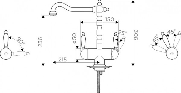 Смеситель с краном для питьевой воды Omoikiri Amagasaki-BL 4994067