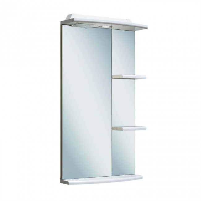 Зеркало Runo "Азов 40" с полками и подсветкой