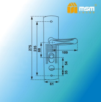 Ручка для китайских стальных дверей MSM KT1 SN матовый никель