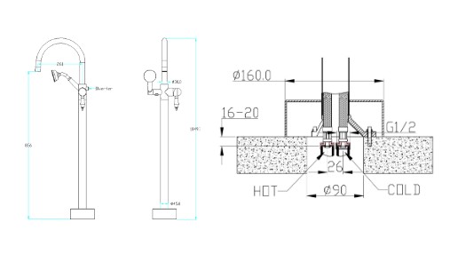Смеситель напольный Boheme BRILLANTE 269