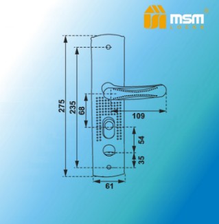 Ручка для китайских стальных дверей MSM KT4G-AR BK черный