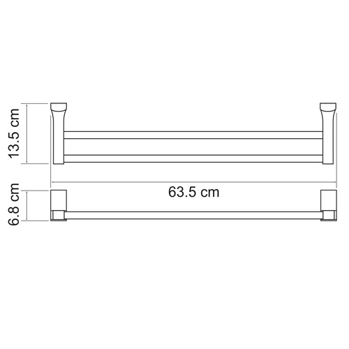 Полотенцедержатель двойной WasserKraft Leine K-5040