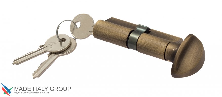 Цилиндровый механизм Venezia 25/10/35 матовая бронза вертушка-ключ