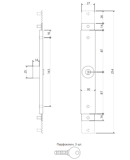 Замок для роллет Apecs RSL-30x120