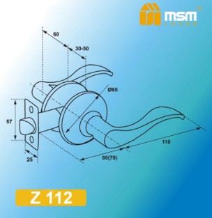 Дверная ручка защелка фалевая MSM Z112-M