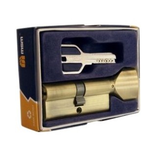 Цилиндровый механизм перфорированный MSM ключ-вертушка CW60mm AB бронза