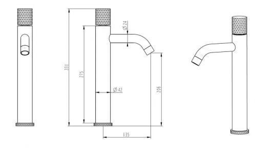 Смеситель для раковины Boheme Stick 122-WCR.2 белый хром