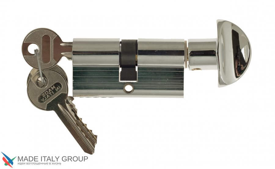 Цилиндровый механизм Venezia 25/10/35 полированный хром ключ-вертушка