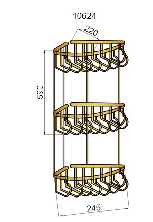 Полка угловая Boheme BRILLANTE тройная 10454