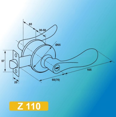 Дверная ручка защелка фалевая MSM Z110-R