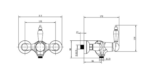 Смеситель для душа Boheme Crystal 264-CRST