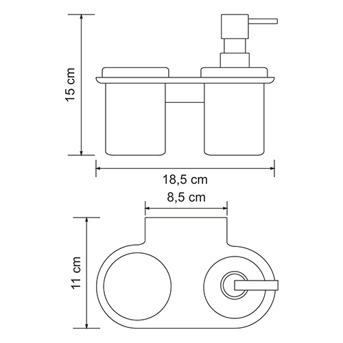 Держатель стакана и дозатора WasserKraft Kammel K-8389