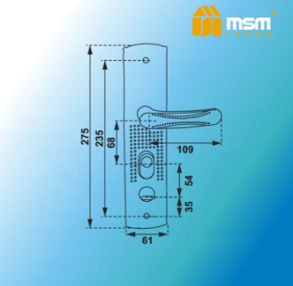 Ручка для китайских стальных дверей MSM KT4G-AL AM антик медь